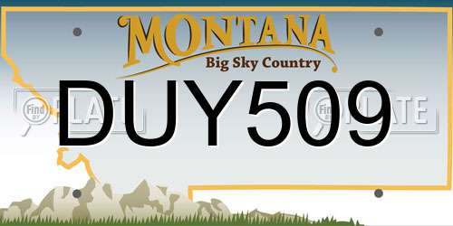 DUY509 Montana License Plate