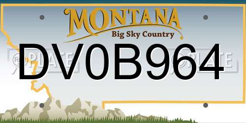 DV0B964 Montana License Plate