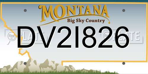 DV2I826 Montana License Plate