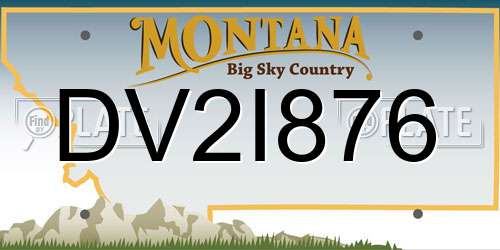 DV2I876 Montana License Plate