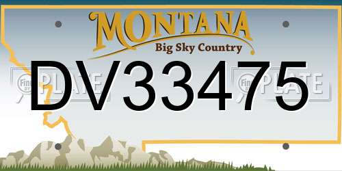 DV33475 Montana License Plate