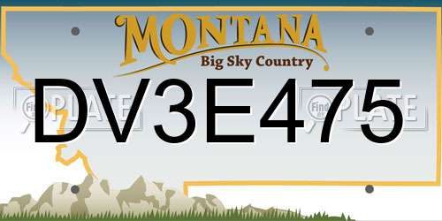 DV3E475 Montana License Plate