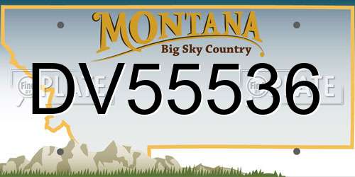 DV55536 Montana License Plate