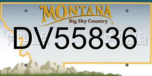 DV55836 Montana License Plate