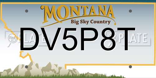 DV5P8T Montana License Plate