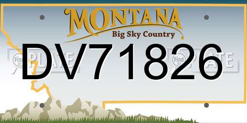 DV71826 Montana License Plate