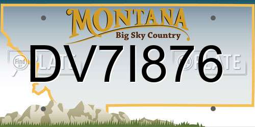 DV7I876 Montana License Plate