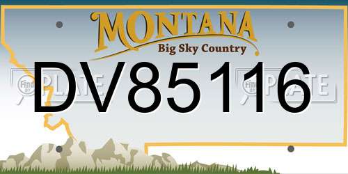 DV85116 Montana License Plate