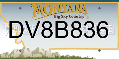 DV8B836 Montana License Plate