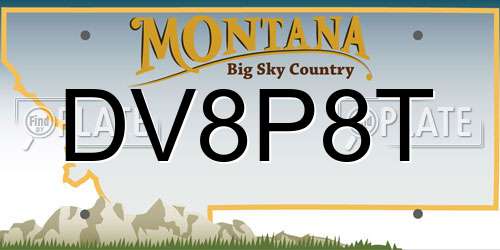 DV8P8T Montana License Plate