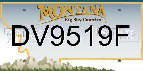 DV9519F Montana License Plate