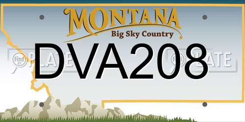 DVA208 Montana License Plate