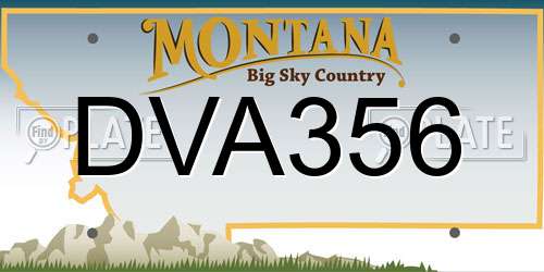 DVA356 Montana License Plate