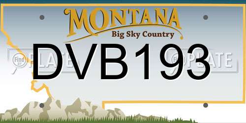 DVB193 Montana License Plate