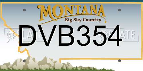 DVB354 Montana License Plate