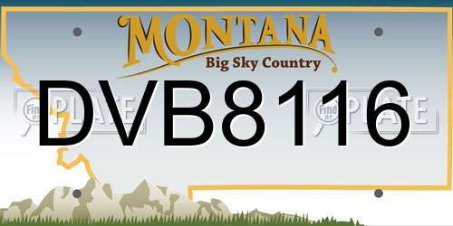 DVB8116 Montana License Plate