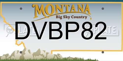 DVBP82 Montana License Plate