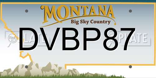 DVBP87 Montana License Plate