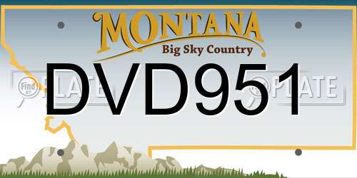 DVD951 Montana License Plate