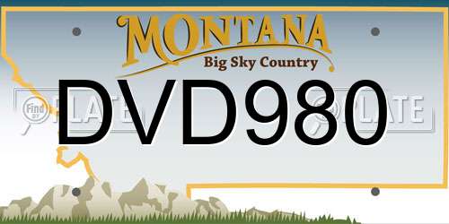 DVD980 Montana License Plate