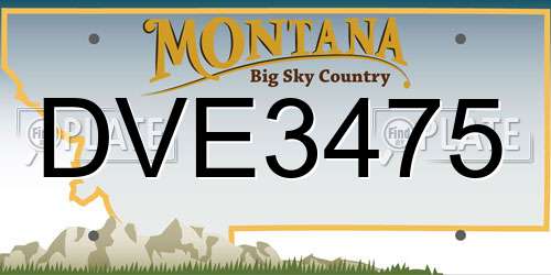 DVE3475 Montana License Plate
