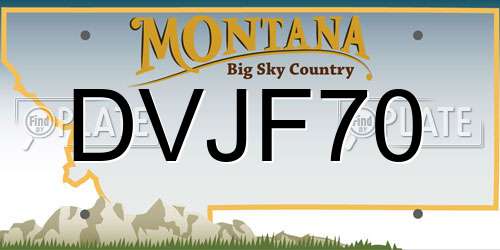 DVJF70 Montana License Plate