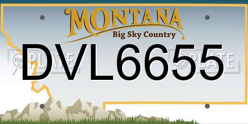 DVL6655 Montana License Plate