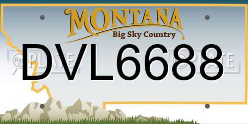 DVL6688 Montana License Plate