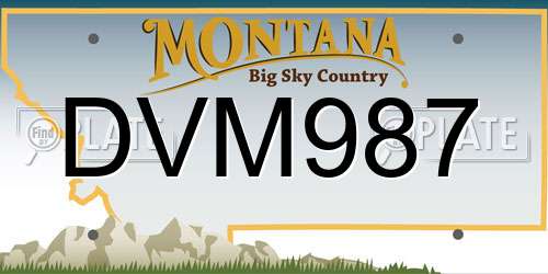 DVM987 Montana License Plate
