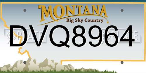 DVQ8964 Montana License Plate