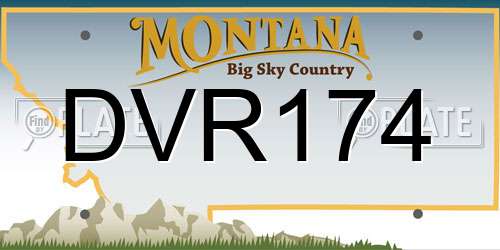 DVR174 Montana License Plate