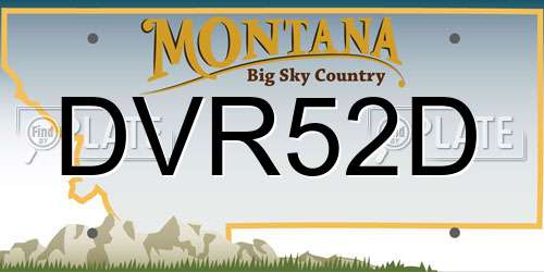 DVR52D Montana License Plate