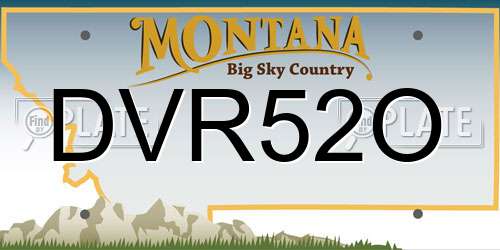 DVR52O Montana License Plate