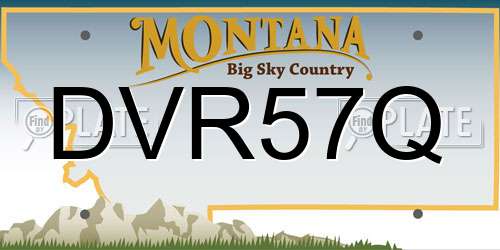 DVR57Q Montana License Plate