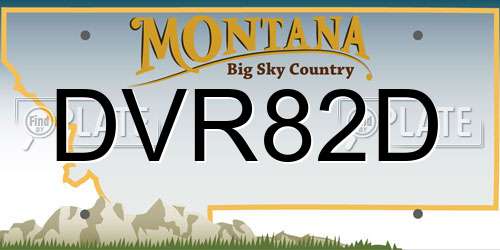 DVR82D Montana License Plate