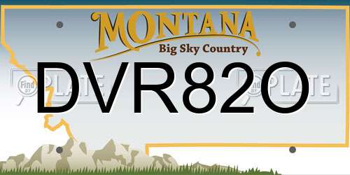 DVR82O Montana License Plate