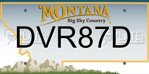 DVR87D Montana License Plate
