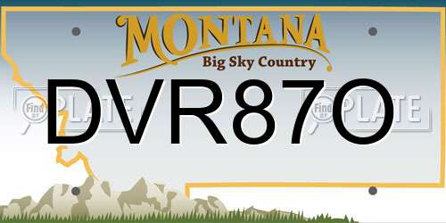 DVR87O Montana License Plate