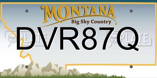 DVR87Q Montana License Plate