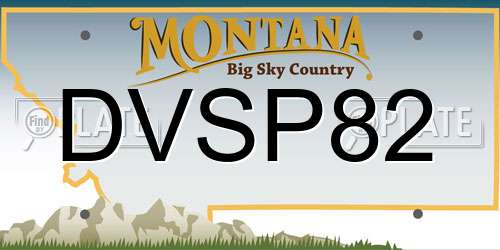 DVSP82 Montana License Plate