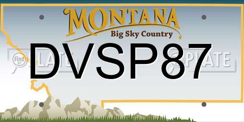 DVSP87 Montana License Plate