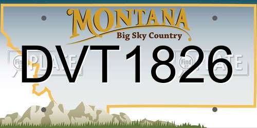 DVT1826 Montana License Plate