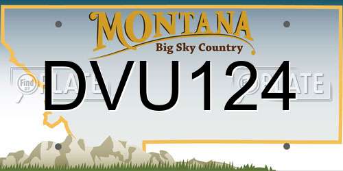 DVU124 Montana License Plate