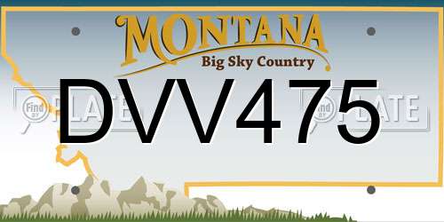 DVV475 Montana License Plate