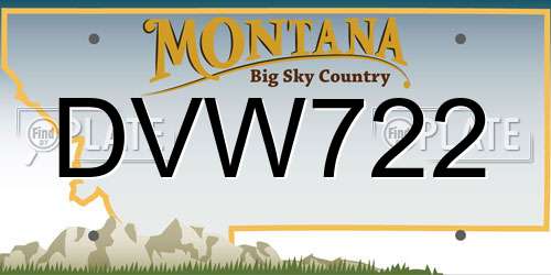 DVW722 Montana License Plate