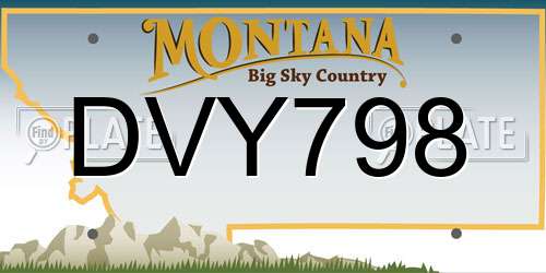 DVY798 Montana License Plate