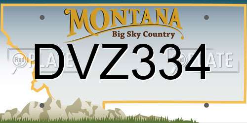 DVZ334 Montana License Plate