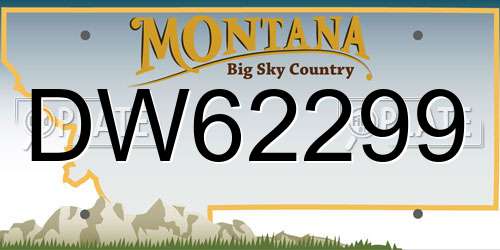 DW62299 Montana License Plate