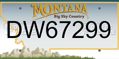 DW67299 Montana License Plate