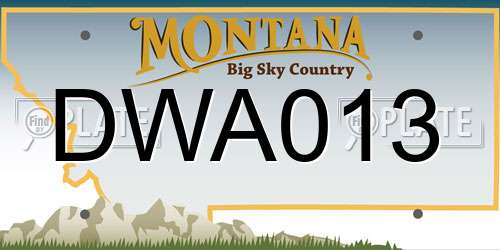 DWA013 Montana License Plate